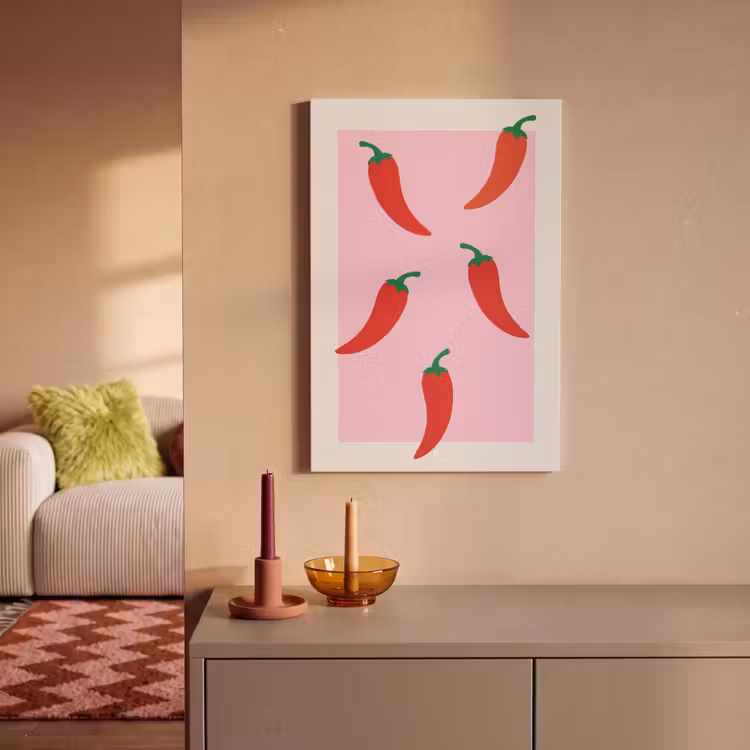 Pepers - Rood - Illustratie canvas 2cm klein -sfeer1