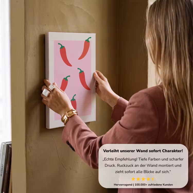 Pepers - Rood - Illustratie canvas 2cm klein -sfeer3