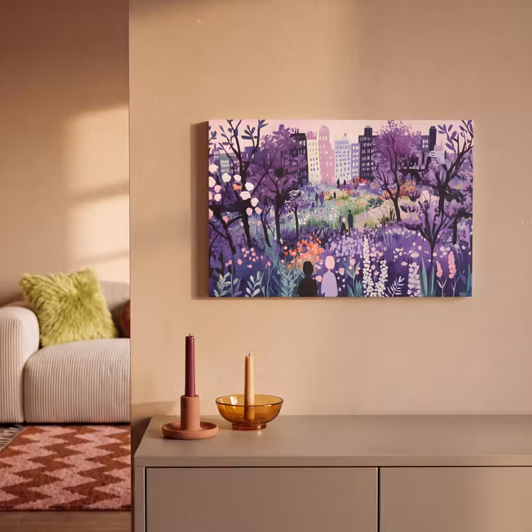 Park - Bomen - Bloemen - Gebouwen canvas 2cm klein -sfeer1