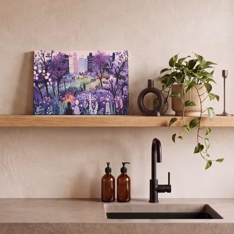 Park - Bomen - Bloemen - Gebouwen canvas 2cm klein -sfeer6