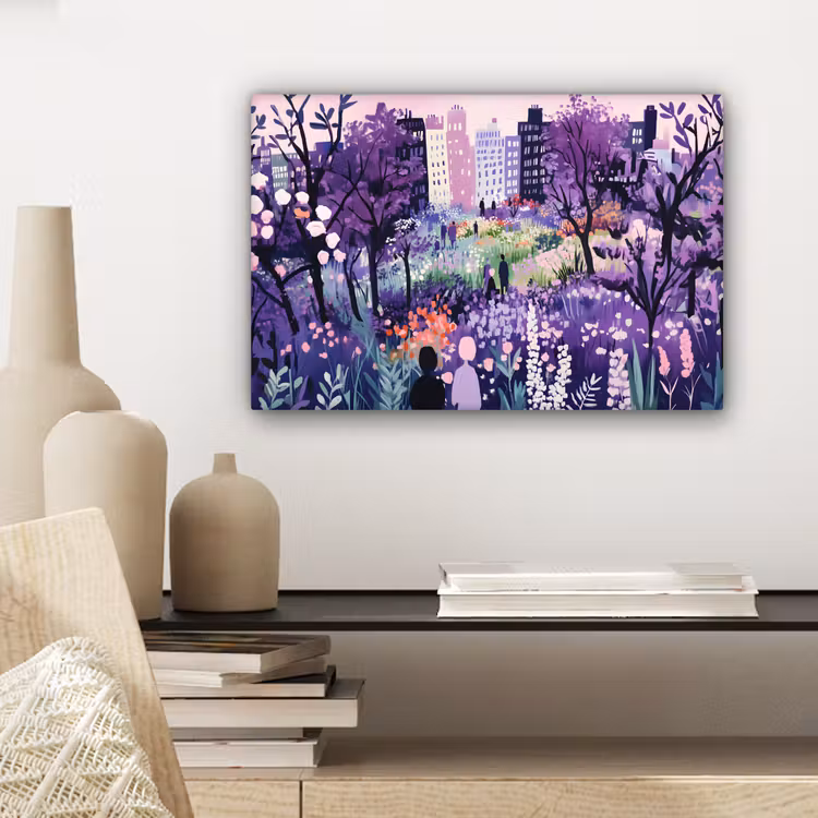 Park - Bomen - Bloemen - Gebouwen canvas 2cm klein -closeup_print_DE