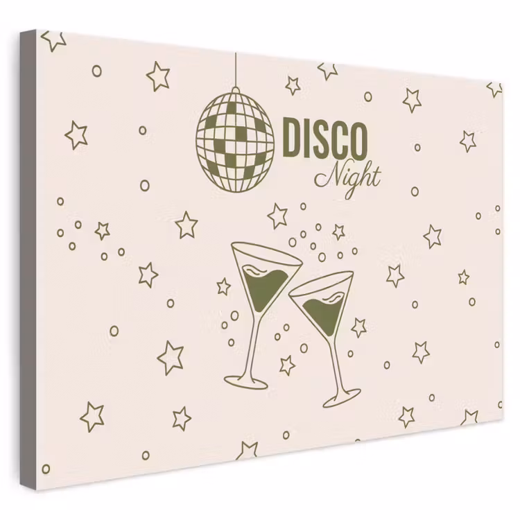 Feest - Disco - Drank - Illustratie - Groen canvas 2cm klein -3d