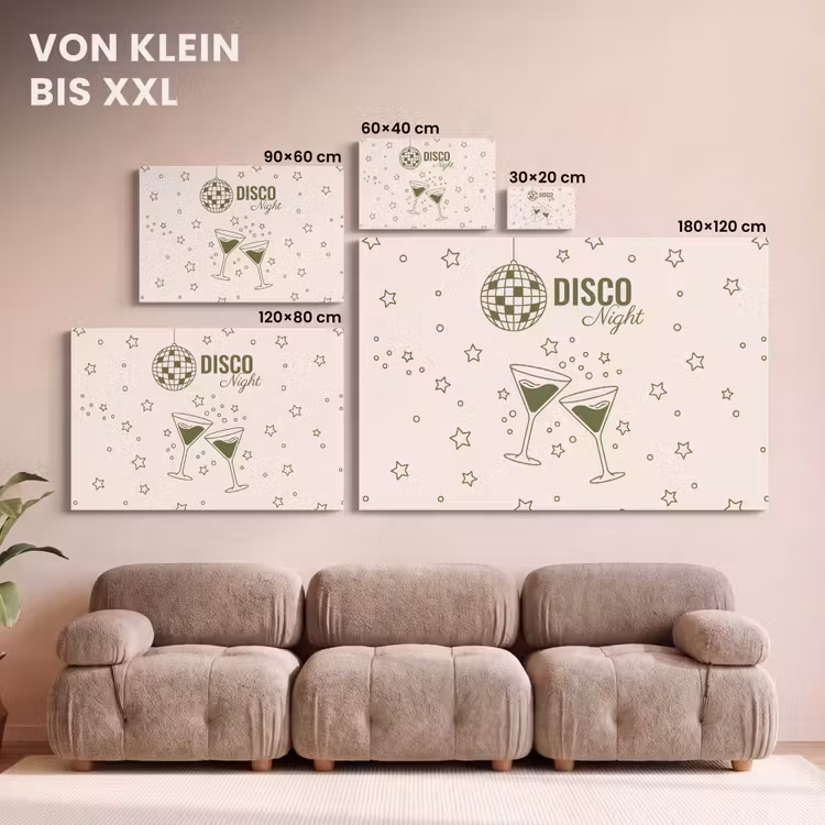 Feest - Disco - Drank - Illustratie - Groen canvas 2cm klein -Xsfeer8_DE