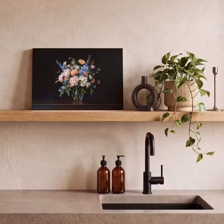 Pastel - Bloemen - Glazen - Vaas canvas 2cm klein -sfeer6