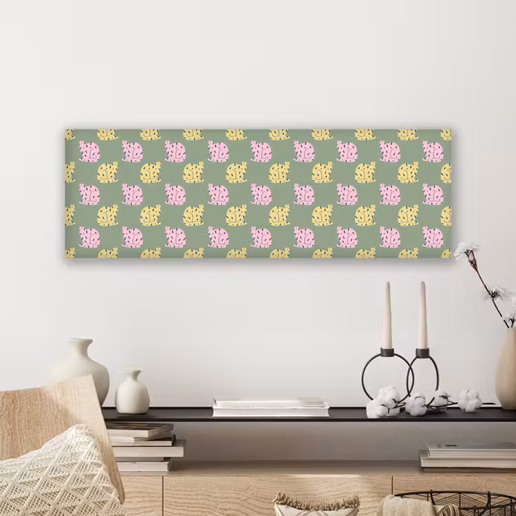 Pastel - Katten - Vlekjes - Groen canvas 2cm klein 828 -sfeer6