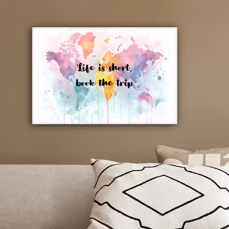 Pastelkleuren - Quote - Sierletters canvas 2cm klein -sfeer3