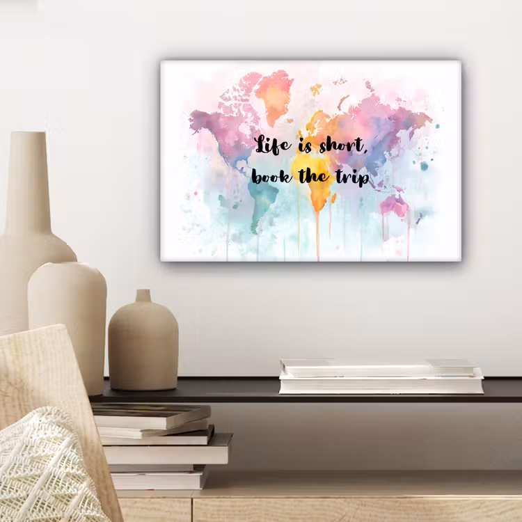 Pastelkleuren - Quote - Sierletters canvas 2cm klein -sfeer6