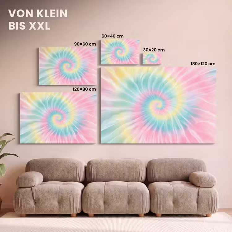 Pasteltinten - Tie dye - Roze canvas 2cm klein -Xsfeer8_DE
