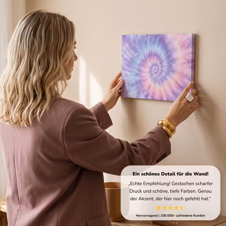 Pasteltinten - Paars - Spiraal - Marmer canvas 2cm klein -sfeer3