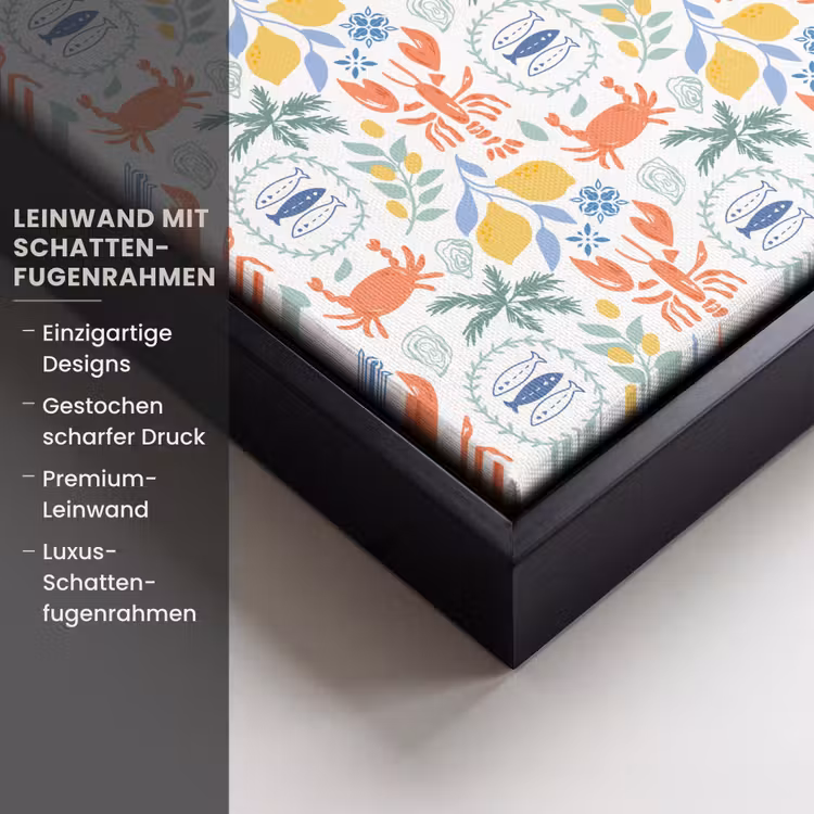 Patroon - Wit - Illustraties - Mediterraans Canvas met baklijst klein 1124 -uniquesellingpoint_productkenmerken_DE