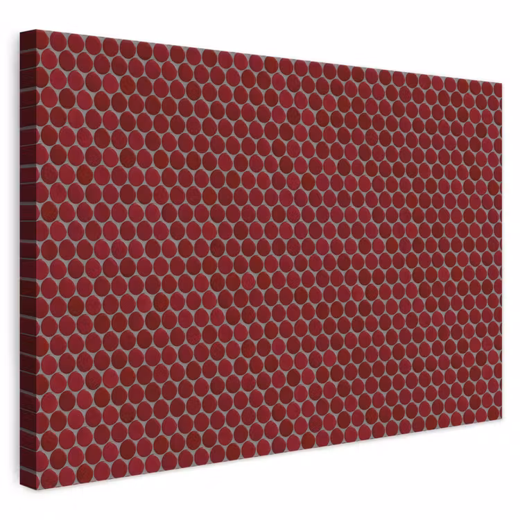 Penny - Mozaïek - Rond - Rood canvas 2cm klein 34 -3d
