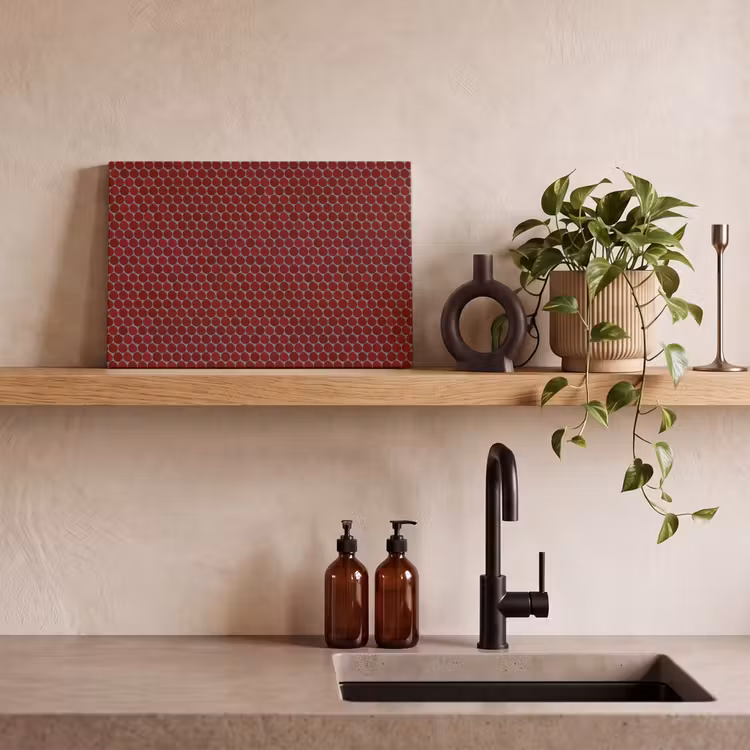 Penny - Mozaïek - Rond - Rood canvas 2cm klein 34 -sfeer3