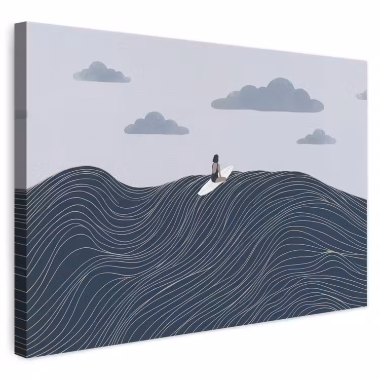 Persoon - Surfen - Oceaan - Natuur - Modern canvas 2cm klein -3d