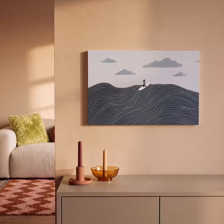 Persoon - Surfen - Oceaan - Natuur - Modern canvas 2cm klein -sfeer1
