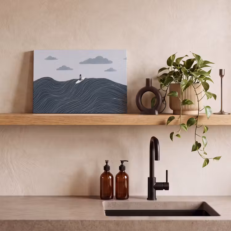 Persoon - Surfen - Oceaan - Natuur - Modern canvas 2cm klein -sfeer3