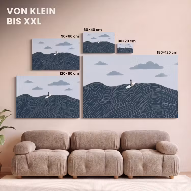 Persoon - Surfen - Oceaan - Natuur - Modern canvas 2cm klein -Xsfeer8_DE