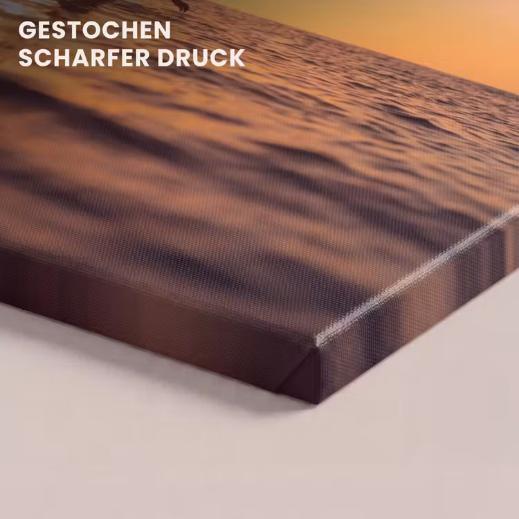 Persoon - Surfen - Zonsondergang - Zee - Oranje canvas 2cm klein -closeup_print_DE