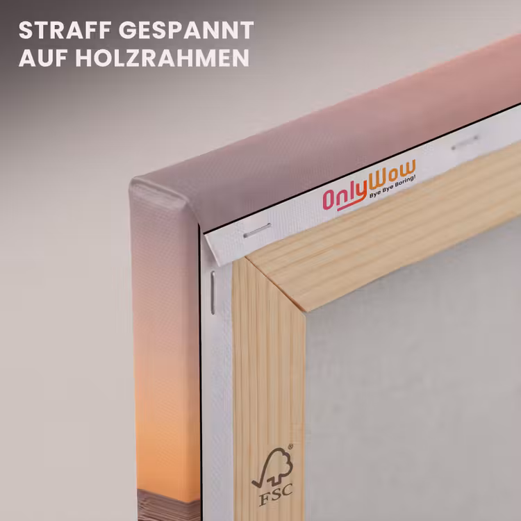 Persoon - Surfen - Zonsondergang - Zee - Oranje canvas 2cm klein -uniquesellingpoint_afwerking-onlywow_DE