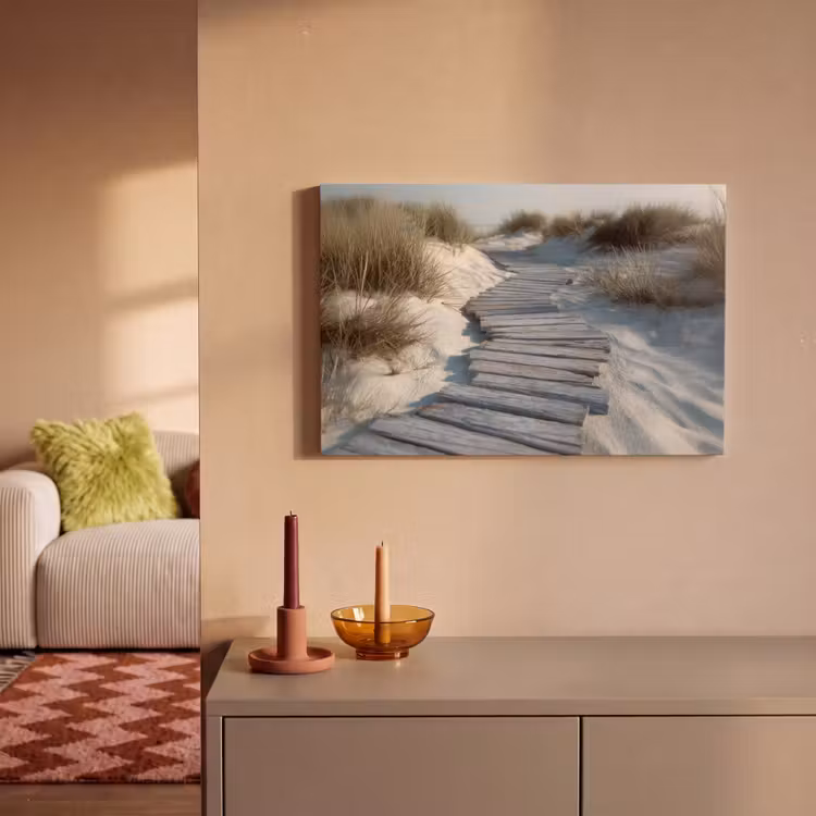 Pad - Planken - Duinen - Gras canvas 2cm klein -sfeer1