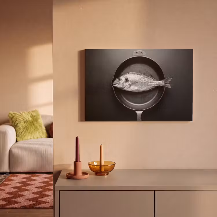 Pan - Vis - Zwart - Wit canvas 2cm klein -sfeer1