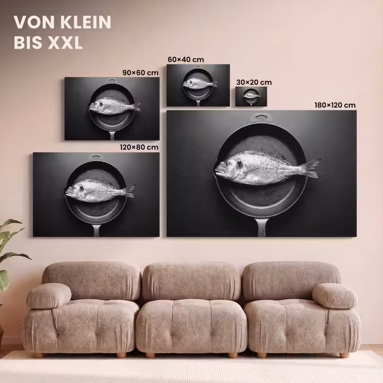 Pan - Vis - Zwart - Wit canvas 2cm klein -Xsfeer8_DE