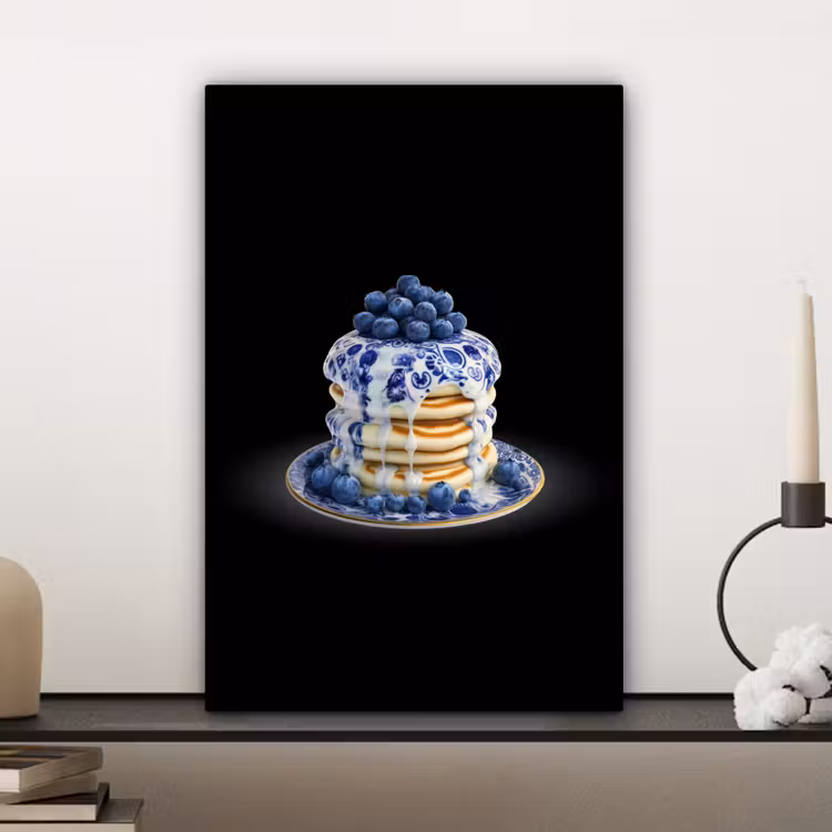 Pannenkoeken - Blauwe Bessen - Bord canvas 2cm klein -closeup_print_DE