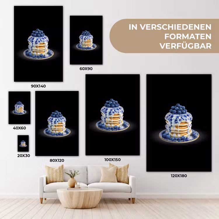 Pannenkoeken - Blauwe Bessen - Bord canvas 2cm klein -uniquesellingpoint_afwerking-onlywow_DE