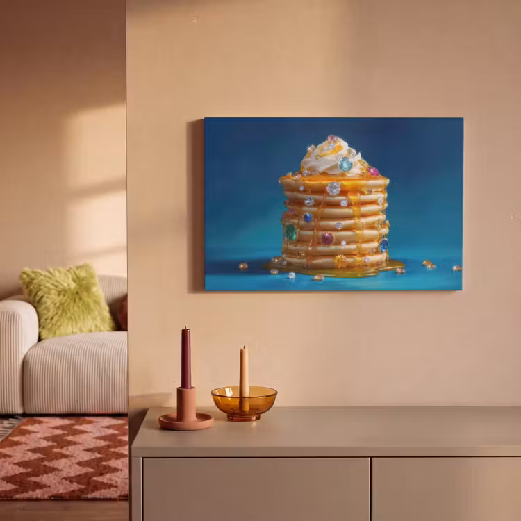 Pannenkoeken - Steentjes - Glitter - Slagroom canvas 2cm klein -sfeer1