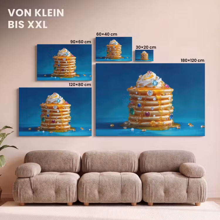 Pannenkoeken - Steentjes - Glitter - Slagroom canvas 2cm klein -Xsfeer8_DE