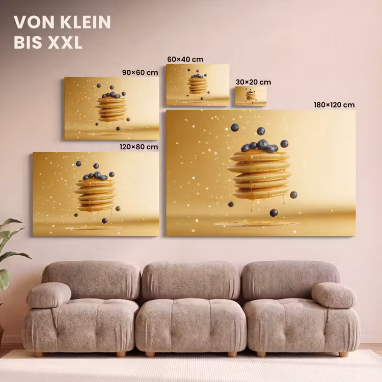 Pannenkoeken - Eten - Honing - Geel canvas 2cm klein -Xsfeer8_DE