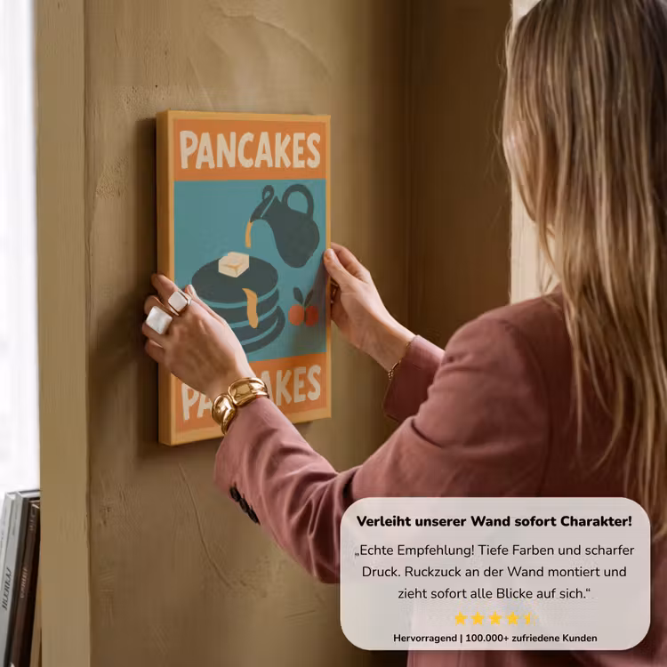 Pannenkoeken - Siroop - Illustratie - Oranje canvas 2cm klein -sfeer3