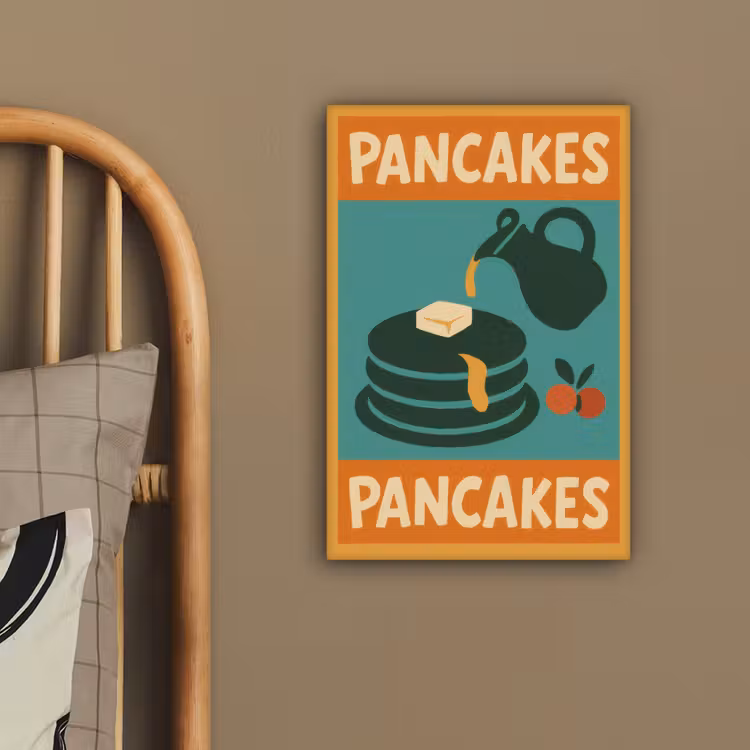 Pannenkoeken - Siroop - Illustratie - Oranje canvas 2cm klein -sfeer6
