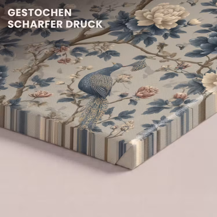 Pauw - Bloemen - Blauw canvas 2cm klein 34 -closeup_print_DE