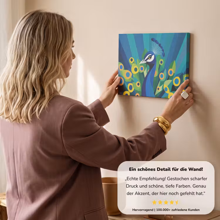 Pauw - Cirkels - Blauw canvas 2cm klein -Xsfeer7_DE