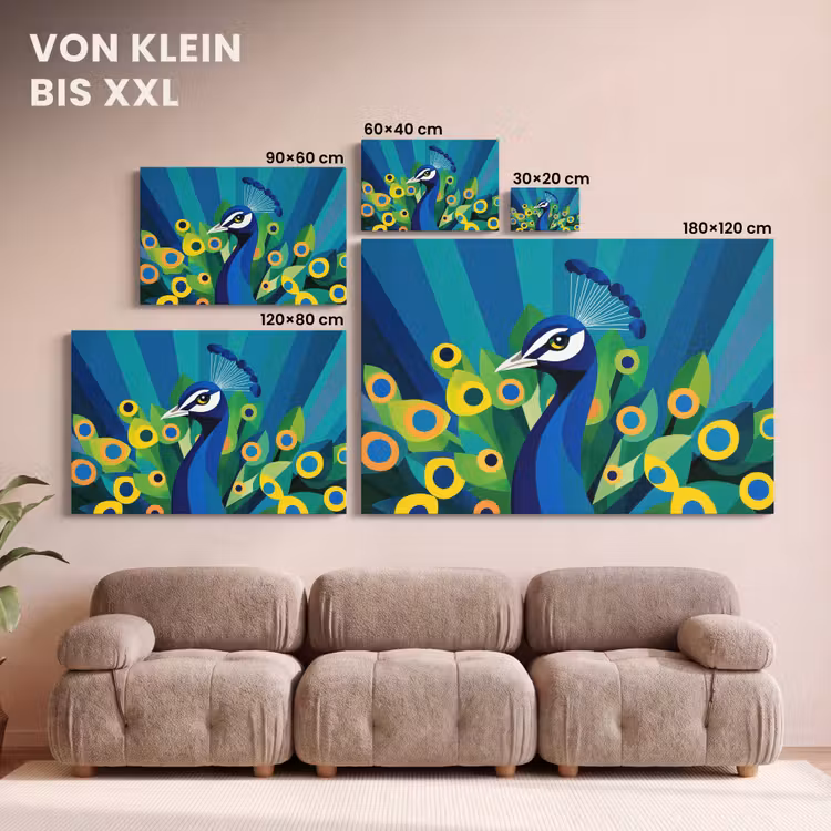 Pauw - Cirkels - Blauw canvas 2cm klein -Xsfeer8_DE