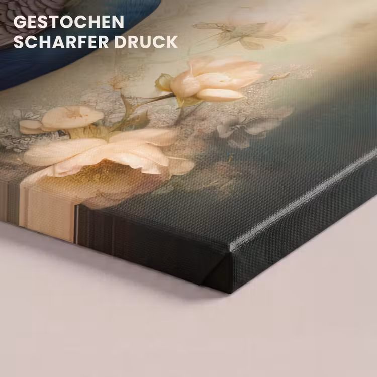 Pauw - Pauwenveren - Bloemen - Vogels - Botanisch canvas 2cm klein -uniquesellingpoint_afwerking-onlywow_DE