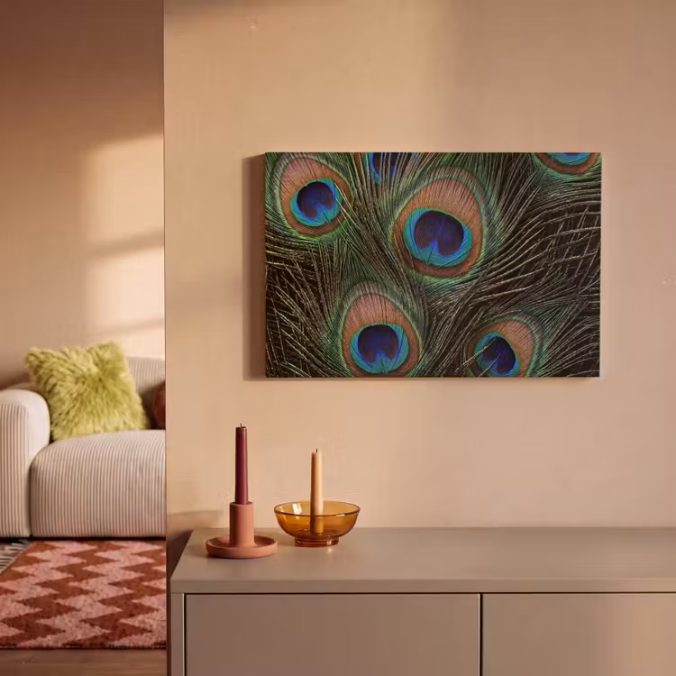 Pauwenveren - Klassiek - Groen canvas 2cm klein -sfeer1