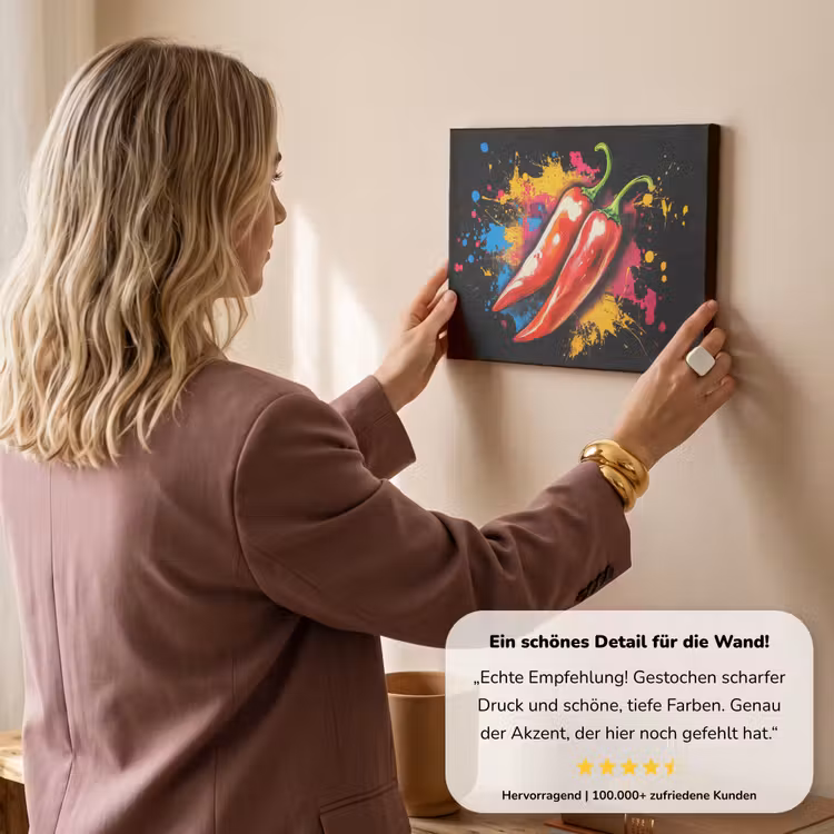 Peper - Graffiti - Verf - Abstract - Modern - Kleurrijk canvas 2cm klein -sfeer3