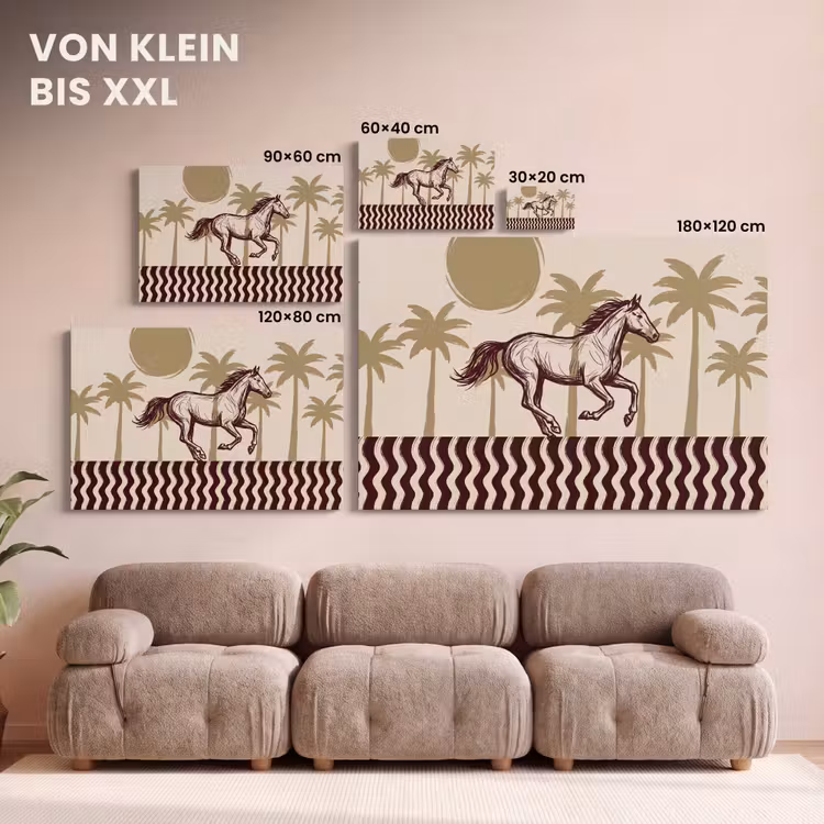 Paard - Galopperend - Woestijn - Illustratie canvas 2cm klein -Xsfeer8_DE