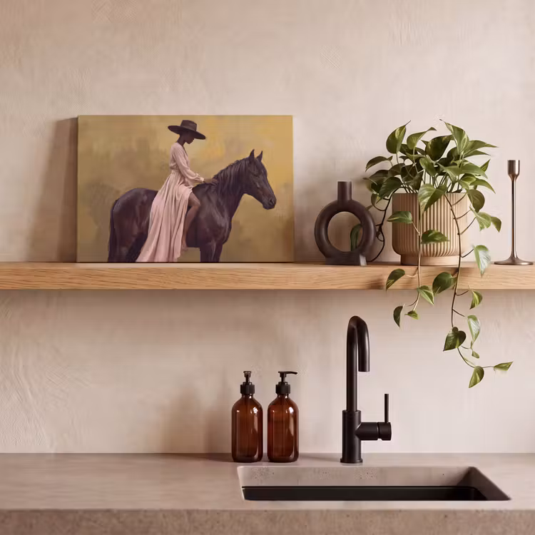 Paard - Klassiek - Oker canvas 2cm klein -sfeer3