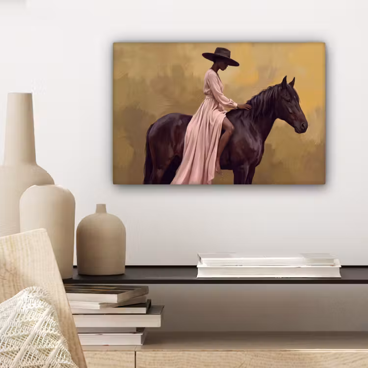 Paard - Klassiek - Oker canvas 2cm klein -sfeer6