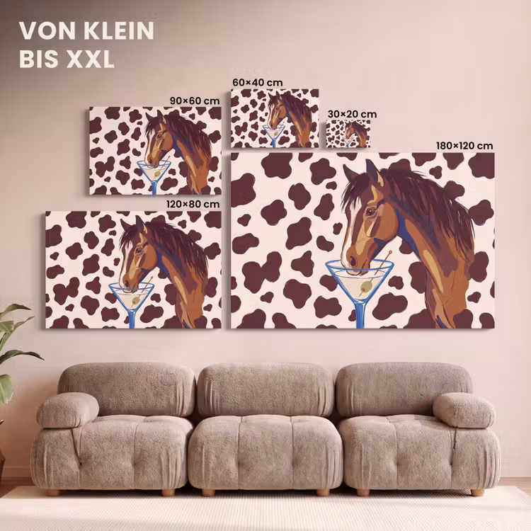 Paard - Martini - Dieren - Abstract - Bruin canvas 2cm klein -Xsfeer8_DE