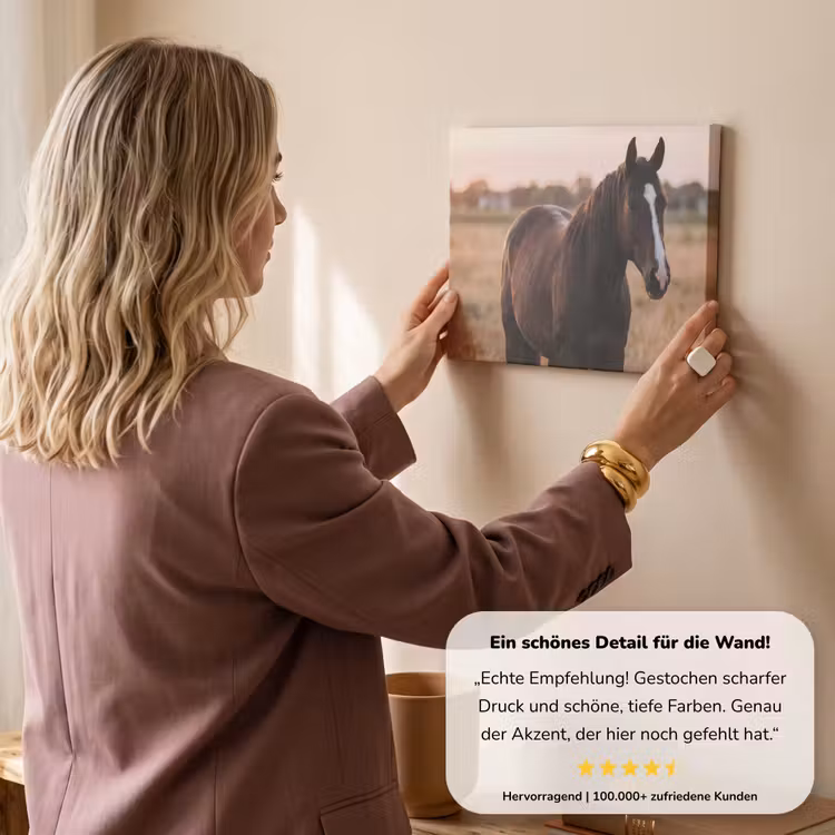 Paard - Zonsondergang - Bruin canvas 2cm klein -sfeer3