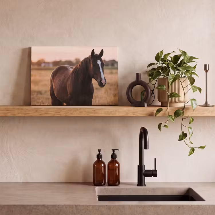 Paard - Zonsondergang - Bruin canvas 2cm klein -sfeer6