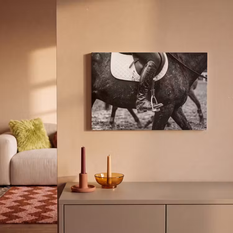 Paard - Sport - Zwart - Wit canvas 2cm klein -sfeer1