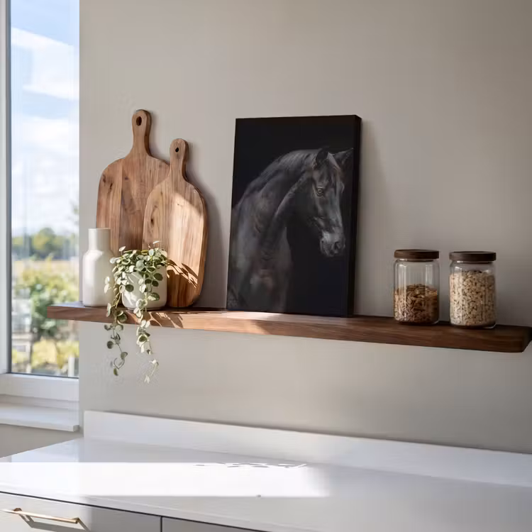 Paard - Dieren - Zwart - Portret canvas 2cm klein -uniquesellingpoint_afwerking-onlywow_DE