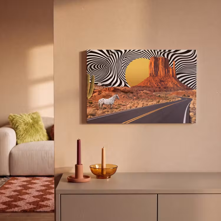 Leinwandbild - Pferd – Wüste – Natur - Paard - Woestijn - Natuur canvas 2cm klein
