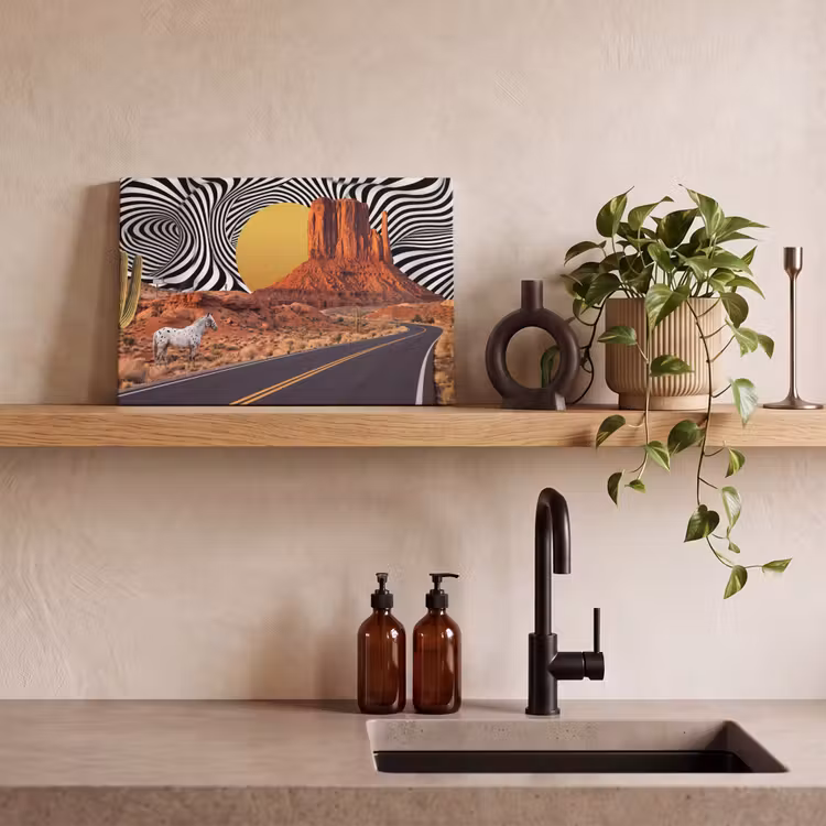 Leinwandbild - Pferd – Wüste – Natur - Paard - Woestijn - Natuur canvas 2cm klein