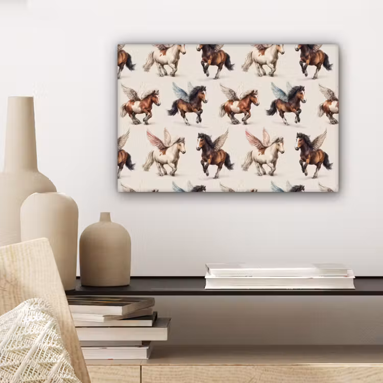 Paarden - Vleugels - Kleurrijk canvas 2cm klein 34 -sfeer6