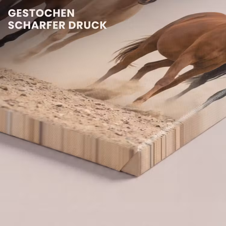 Kudde paarden - Stofwolk - Bruin - Zwart canvas 2cm klein -uniquesellingpoint_afwerking-onlywow_DE